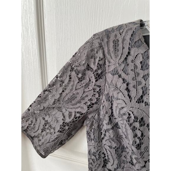 CeCe by Cynthia Steffe Maylie Lace Romper Gray Pewter Size 2 - Picture 6 of 10